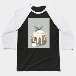 Vintage Christmas Pudding Jar with Gingerbread Cookies Baseball T-Shirt